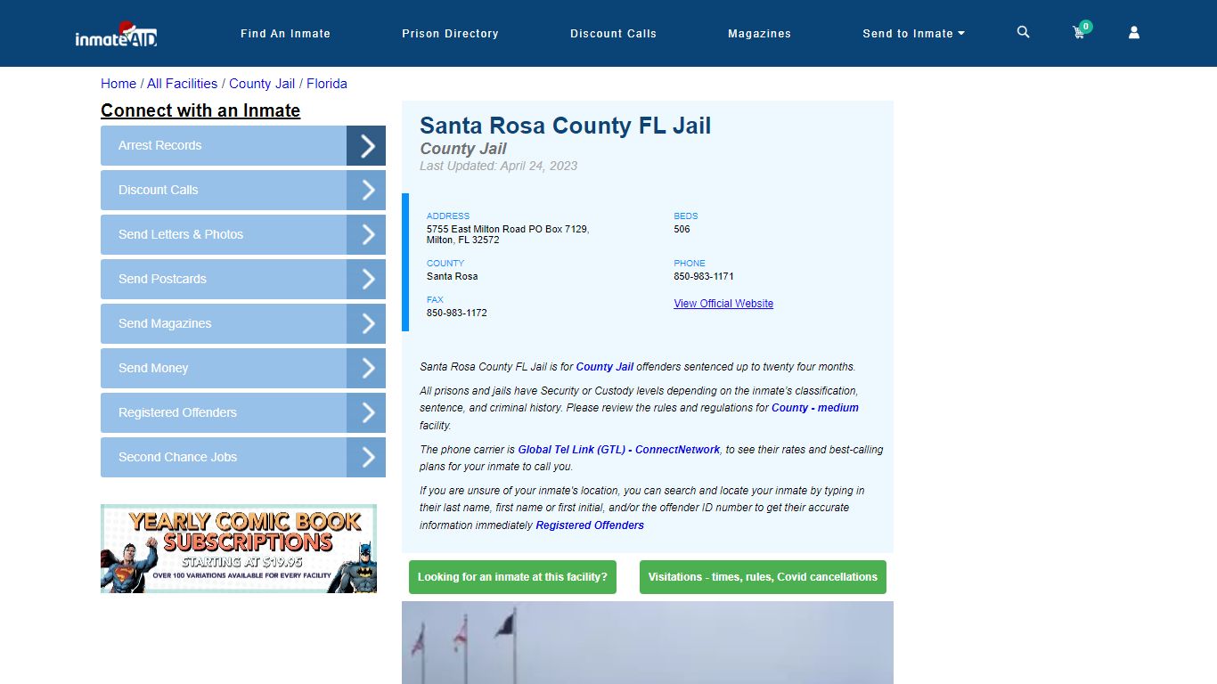 Santa Rosa County FL Jail - Inmate Locator - Milton, FL